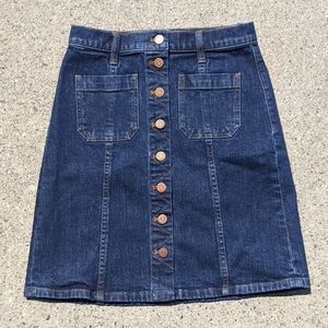 Madewell Button Front Stretch Denim Skirt 4/26"